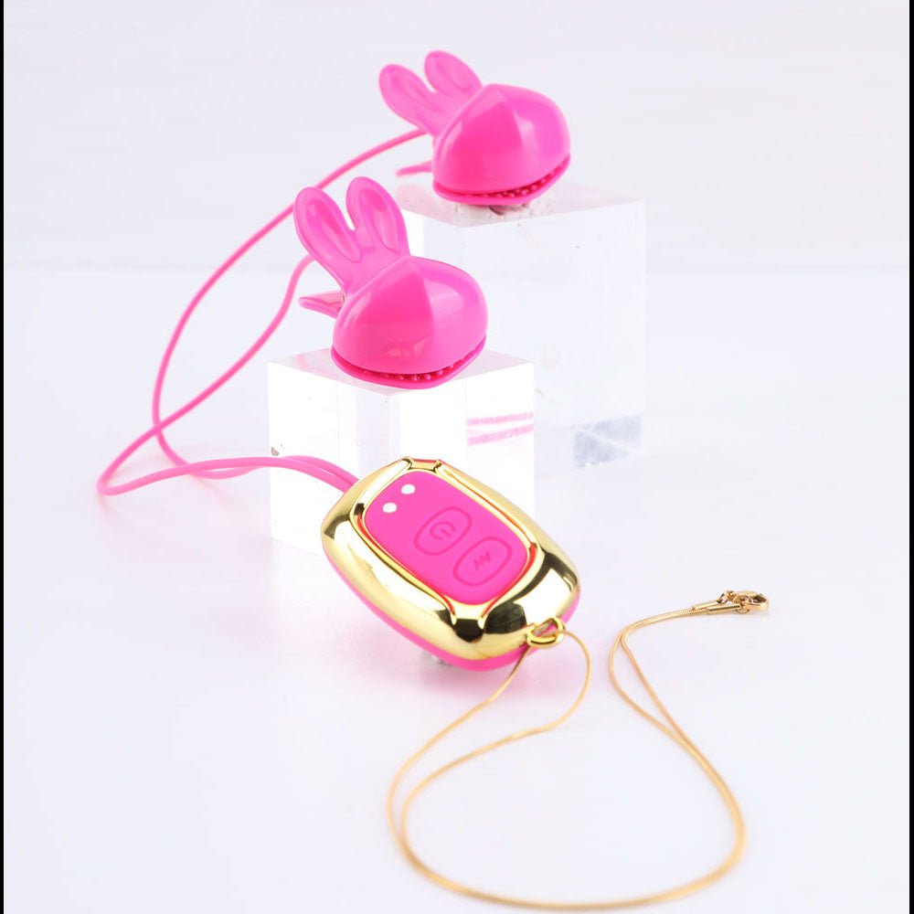 Buy Maia MOLLI - Pink - Pink USB Rechargeable Vibrating Nipple Clamps & Necklace – Naughtyhut NZ sex toys online. Discreet delivery & top brands.