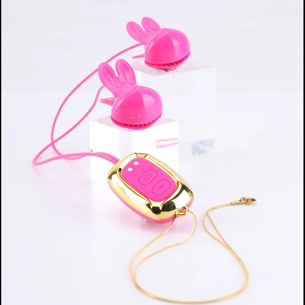 Maia MOLLI - Pink - Pink USB Rechargeable Vibrating Nipple Clamps & Necklace – Sex toys NZ by Naughtyhut. Discreet delivery nationwide.