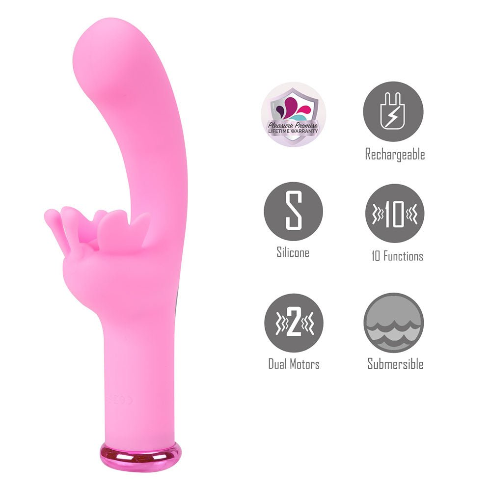 Maia MYLA - Pink - Pink 15.9 cm USB Rechargeable Butterfly Vibrator – Sex toys NZ by Naughtyhut. Discreet delivery nationwide.