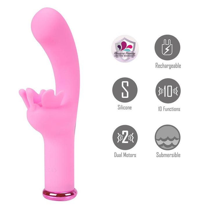 Maia MYLA - Pink - Pink 15.9 cm USB Rechargeable Butterfly Vibrator – Sex toys NZ by Naughtyhut. Discreet delivery nationwide.