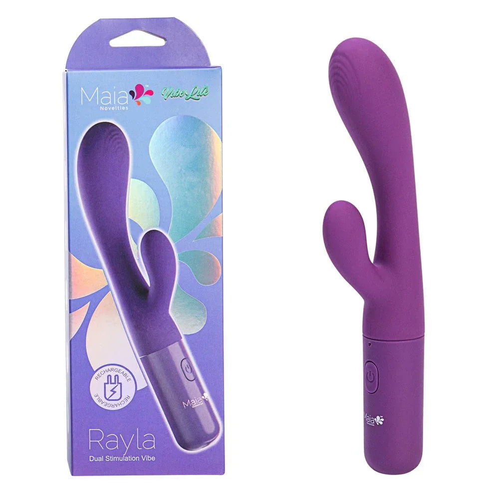 Maia RAYLA - Purple 17.8 cm USB Rechargeable Rabbit Vibrator – Sex toys NZ by Naughtyhut. Discreet delivery nationwide.