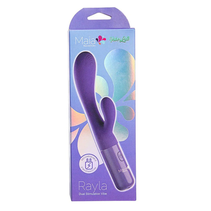 Maia RAYLA - Purple 17.8 cm USB Rechargeable Rabbit Vibrator – Sex toys NZ by Naughtyhut. Discreet delivery nationwide.