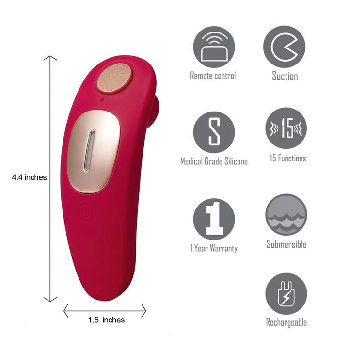Maia Remi - Red USB Rechargeable Panty Vibe with Suction – Sex toys NZ by Naughtyhut. Discreet delivery nationwide.