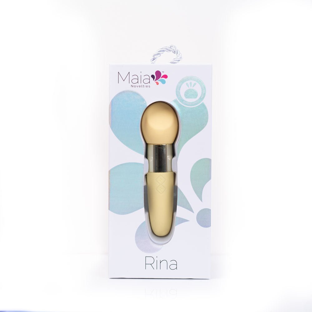 Maia RINA - Yellow - Yellow 13.3 cm USB Rechargeable Vibrator – Sex toys NZ by Naughtyhut. Discreet delivery nationwide.