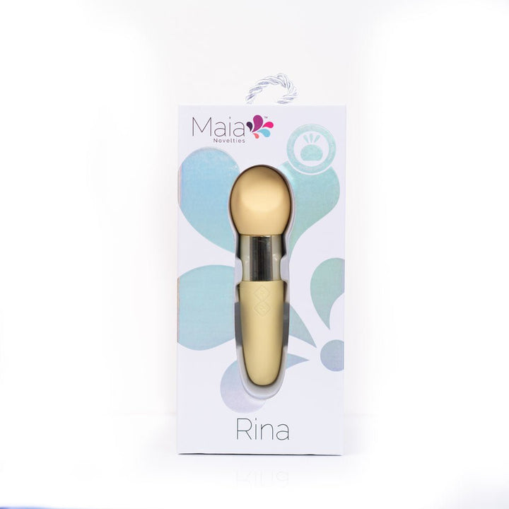 Maia RINA - Yellow - Yellow 13.3 cm USB Rechargeable Vibrator – Sex toys NZ by Naughtyhut. Discreet delivery nationwide.
