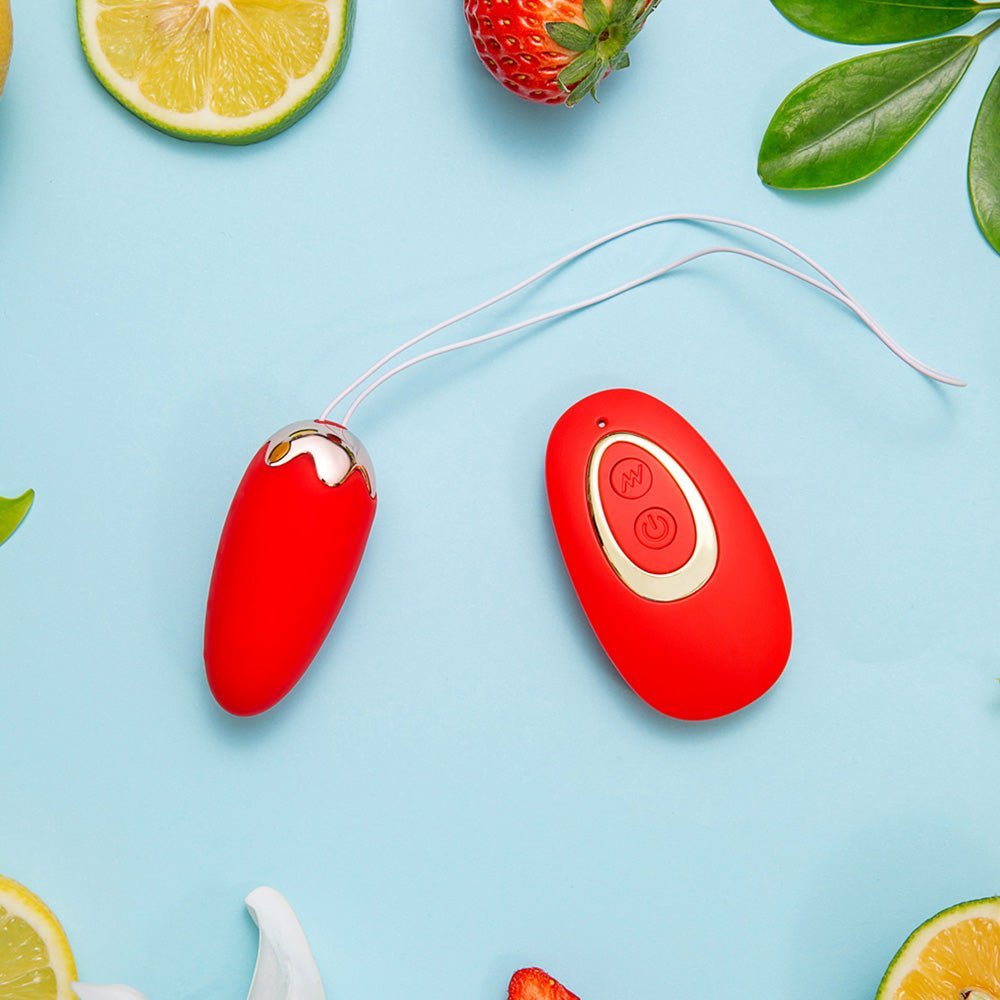 Maia SHORTCAKE - Red USB Rechargeable Vibrating Egg with Wireless Remote – Sex toys NZ by Naughtyhut. Discreet delivery nationwide.