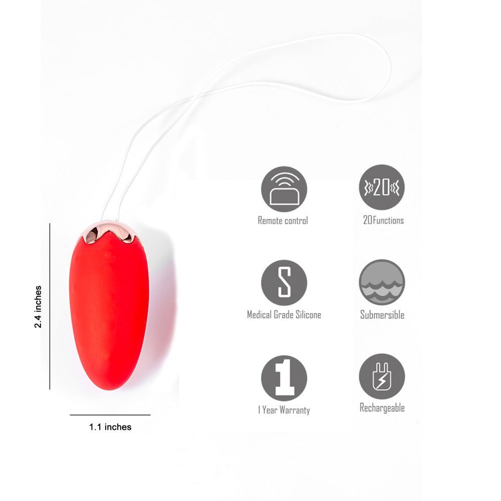 Maia SHORTCAKE - Red USB Rechargeable Vibrating Egg with Wireless Remote – Sex toys NZ by Naughtyhut. Discreet delivery nationwide.