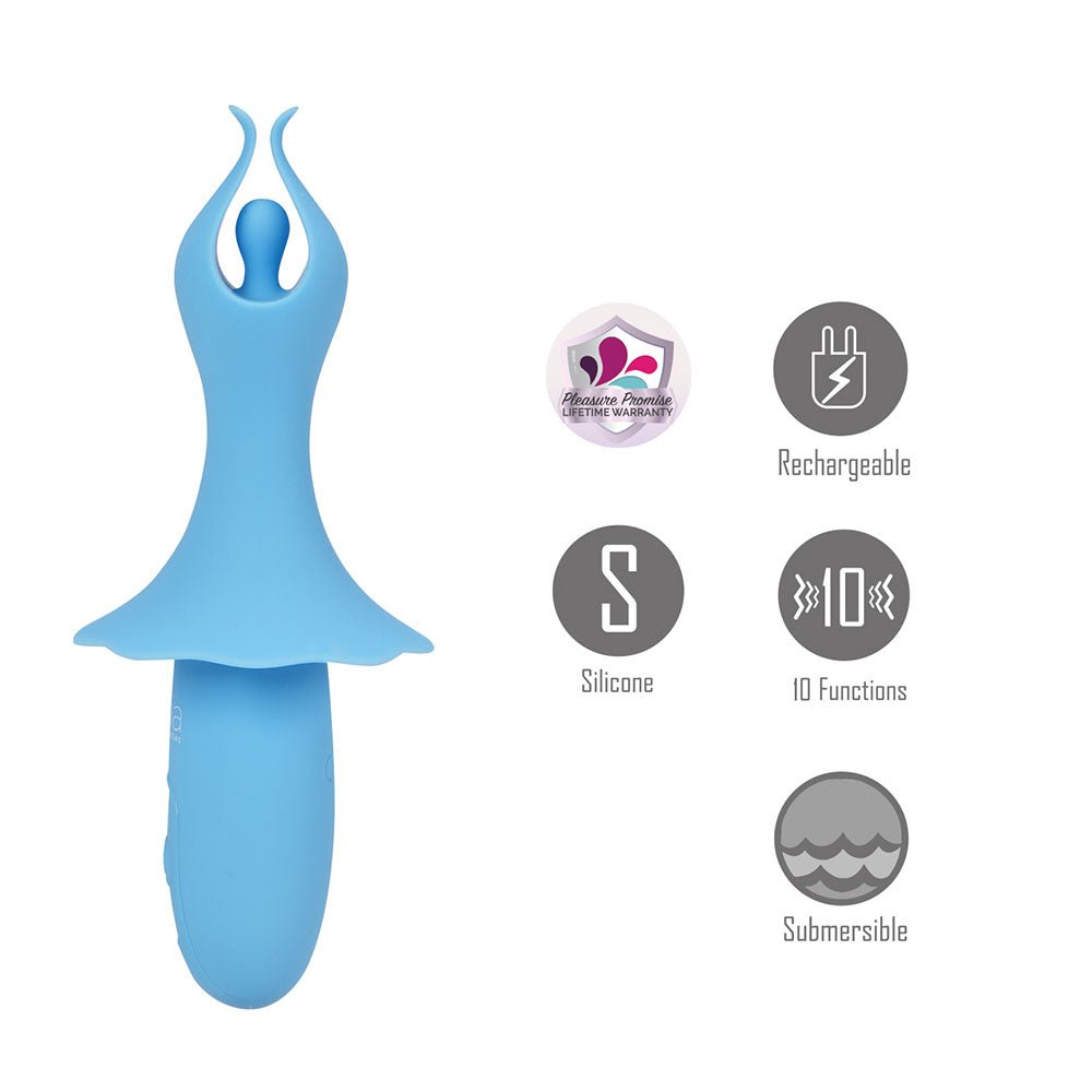 Maia SIENNA - Blue - Blue 15.2 cm USB Rechargeable Fluttering Bullet – Sex toys NZ by Naughtyhut. Discreet delivery nationwide.