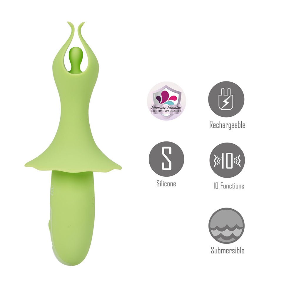 Maia SIENNA - Green - Green 15.2 cm USB Rechargeable Fluttering Bullet – Sex toys NZ by Naughtyhut. Discreet delivery nationwide.