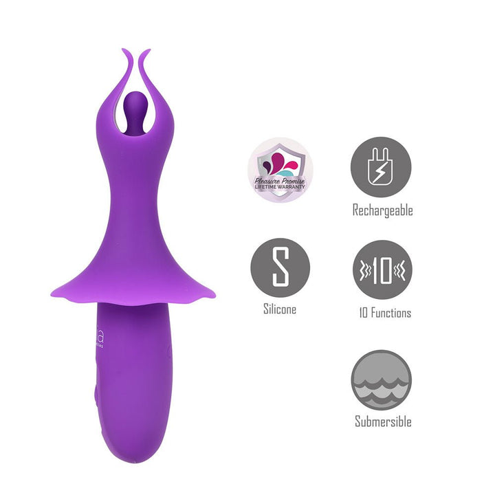 Maia SIENNA - Purple - Purple 15.2 cm USB Rechargeable Fluttering Bullet – Sex toys NZ by Naughtyhut. Discreet delivery nationwide.