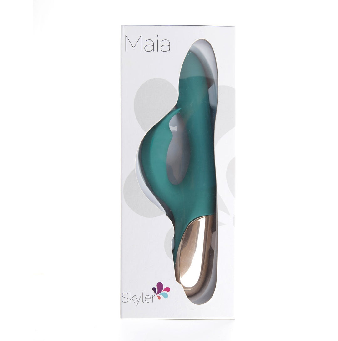 Maia Skyler - Green 21.6 cm USB Rechargeable Bendable Rabbit Vibrator – Sex toys NZ by Naughtyhut. Discreet delivery nationwide.