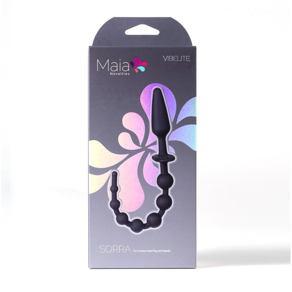 Buy Maia SORRA - Black Anal Plug with Beads – Naughtyhut NZ sex toys online. Discreet delivery & top brands.
