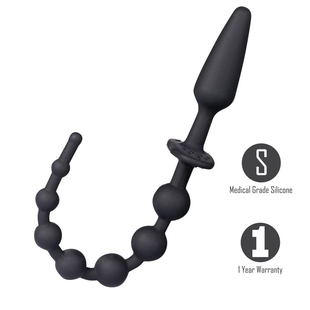 Buy Maia SORRA - Black Anal Plug with Beads – Naughtyhut NZ sex toys online. Discreet delivery & top brands.