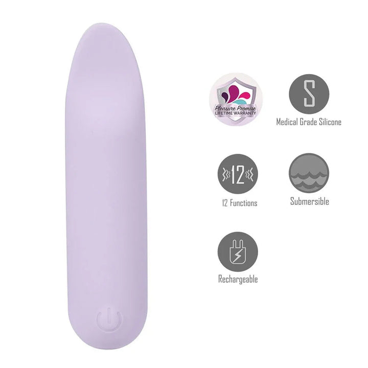 Maia Tawni bullet in Lavender with icons for 12 functions and submersible