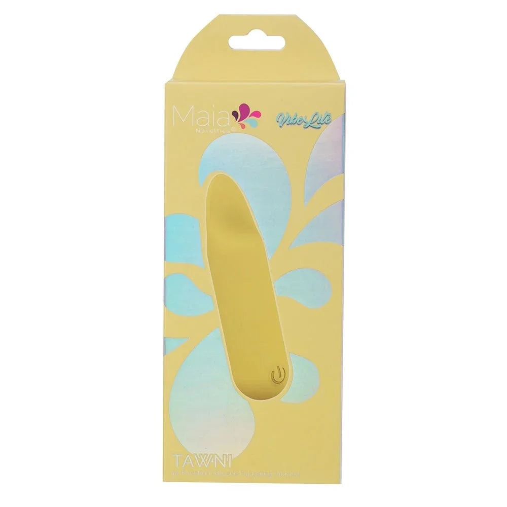 Maia Tawni retail box in yellow, bullet pictured on the Vibe Lite packaging