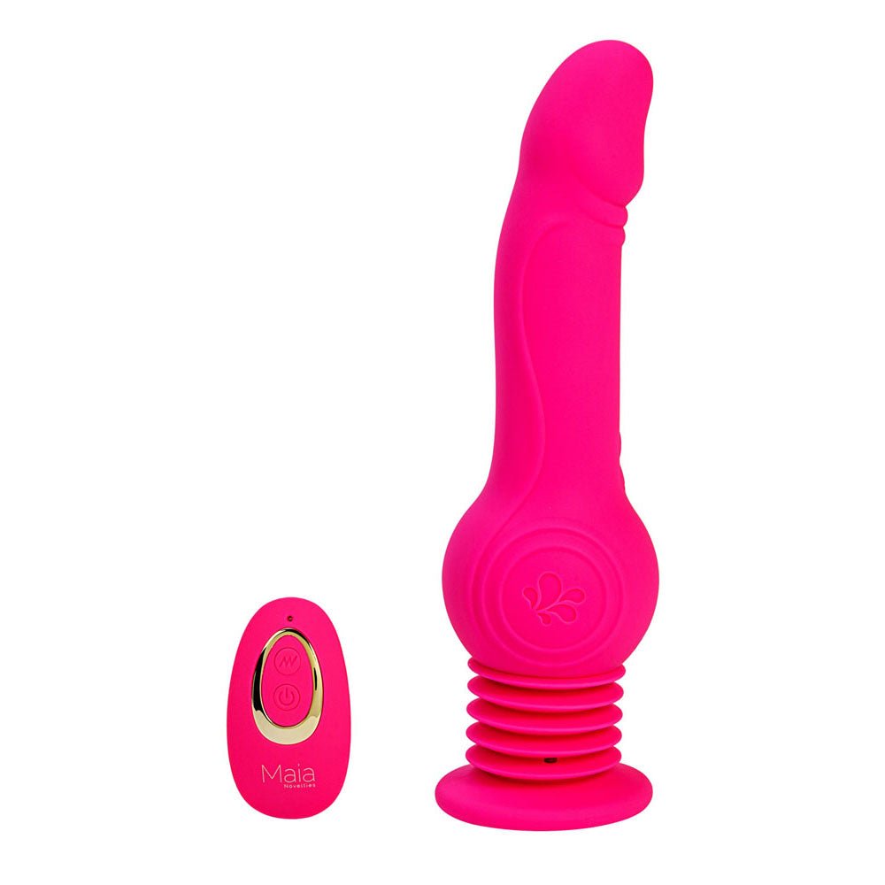Maia TEGAN - Pink 23.6 cm USB Rechargeable Jumping Vibrating Dong with Remote – Sex toys NZ by Naughtyhut. Discreet delivery nationwide.