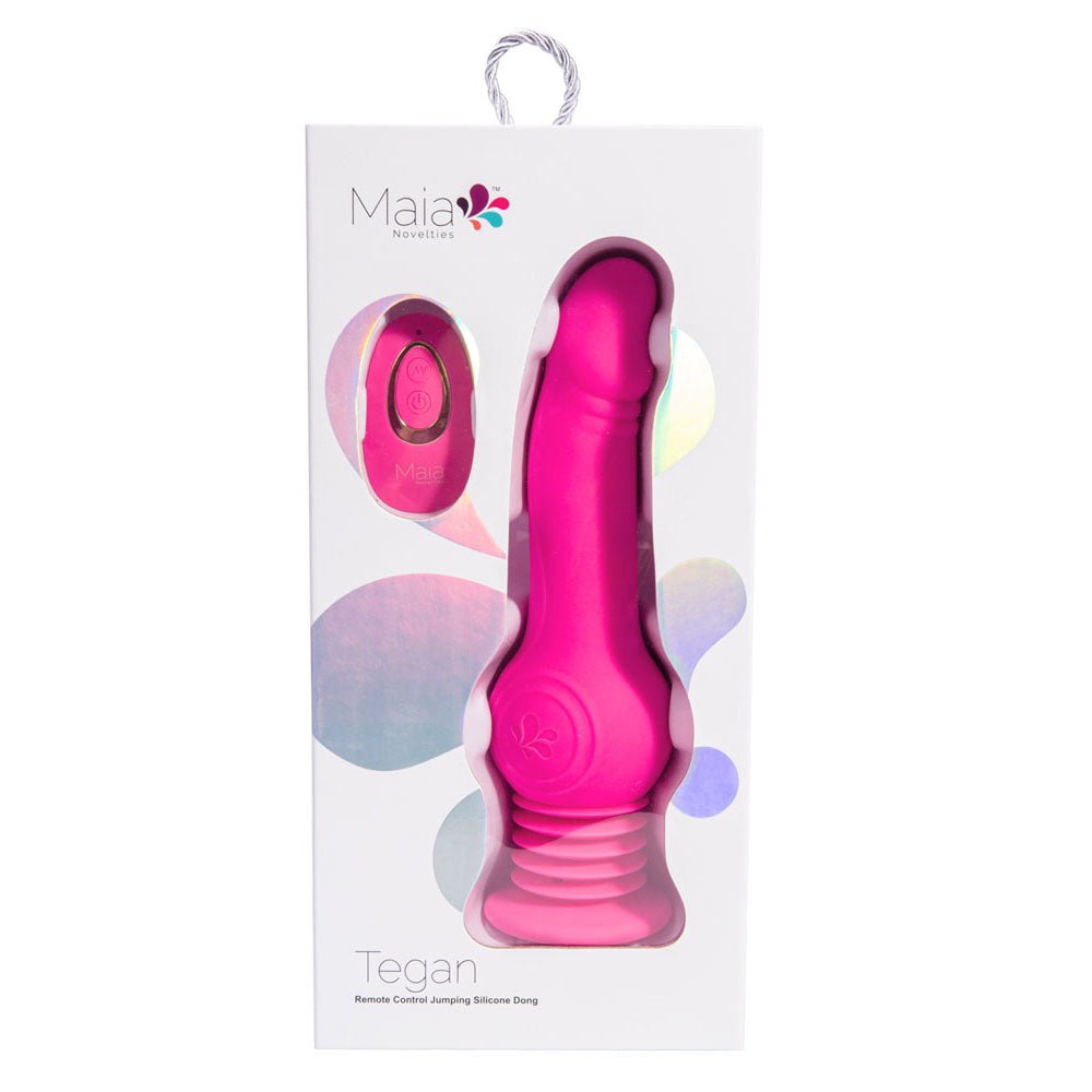 Maia TEGAN - Pink 23.6 cm USB Rechargeable Jumping Vibrating Dong with Remote – Sex toys NZ by Naughtyhut. Discreet delivery nationwide.