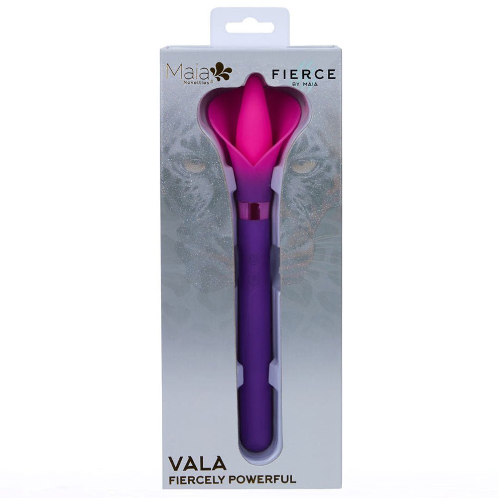Maia VALA - Purple - Purple/Pink 22.2 cm USB Rechargeable Flower Vibrator – Sex toys NZ by Naughtyhut. Discreet delivery nationwide.