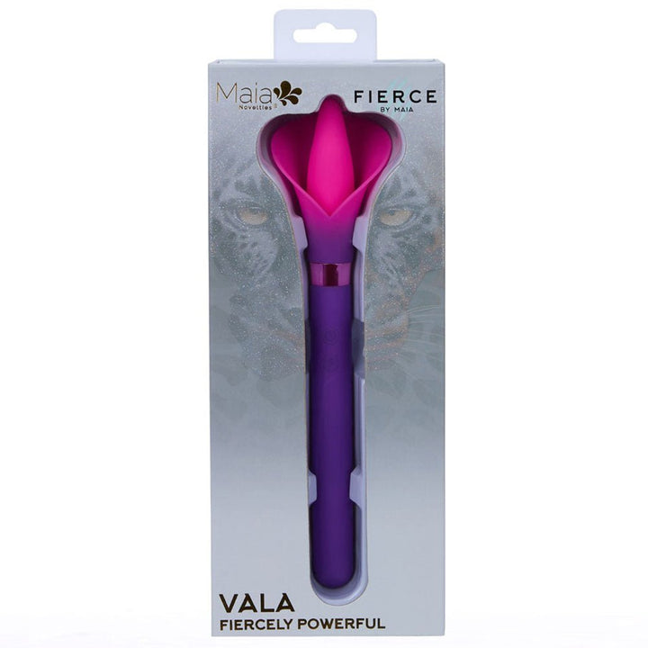 Maia VALA - Purple - Purple/Pink 22.2 cm USB Rechargeable Flower Vibrator – Sex toys NZ by Naughtyhut. Discreet delivery nationwide.
