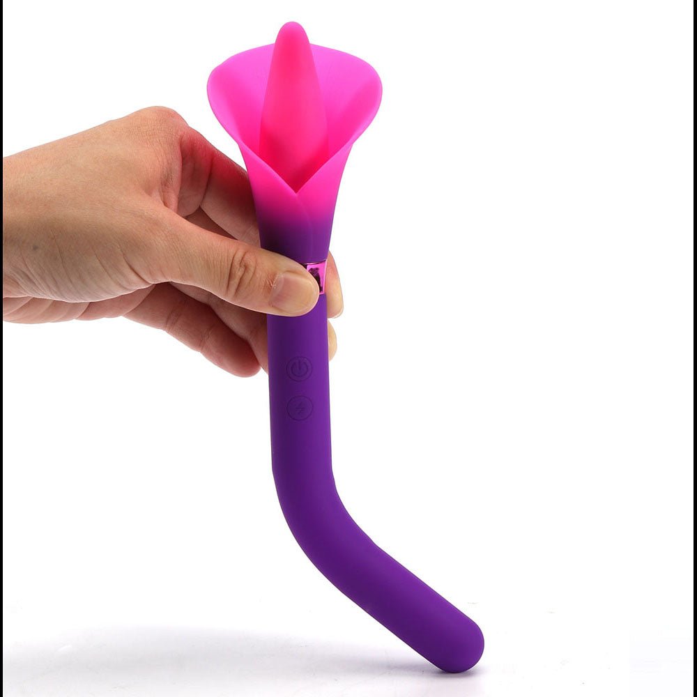 Buy Maia VALA - Purple - Purple/Pink 22.2 cm USB Rechargeable Flower Vibrator – Naughtyhut NZ sex toys online. Discreet delivery & top brands.