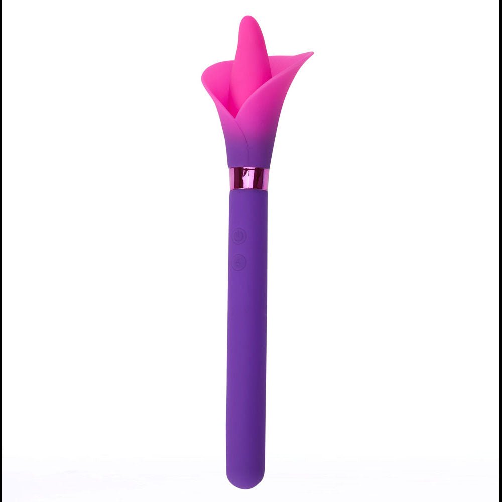 Maia VALA - Purple - Purple/Pink 22.2 cm USB Rechargeable Flower Vibrator – Sex toys NZ by Naughtyhut. Discreet delivery nationwide.