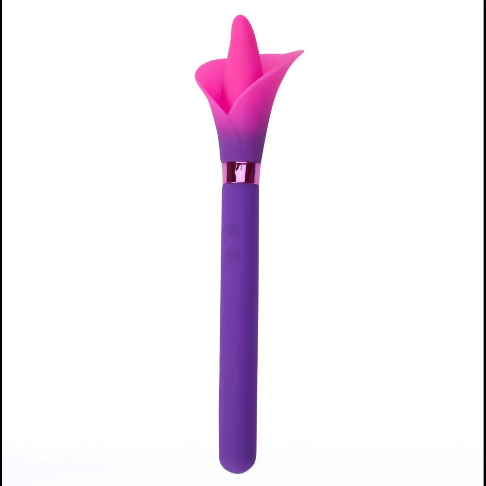Maia VALA - Purple - Purple/Pink 22.2 cm USB Rechargeable Flower Vibrator – Sex toys NZ by Naughtyhut. Discreet delivery nationwide.