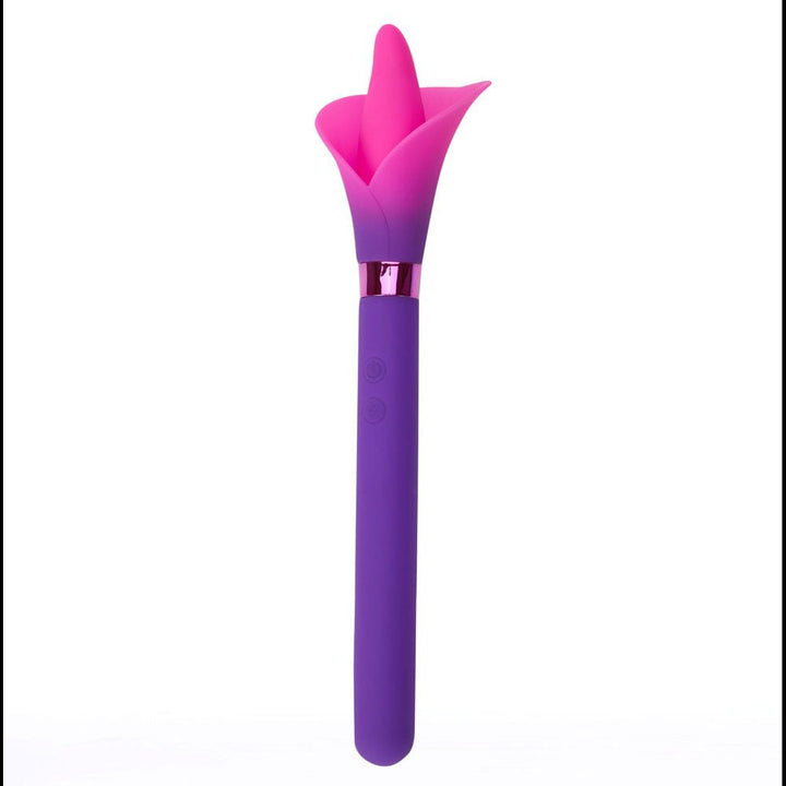 Maia VALA - Purple - Purple/Pink 22.2 cm USB Rechargeable Flower Vibrator – Sex toys NZ by Naughtyhut. Discreet delivery nationwide.