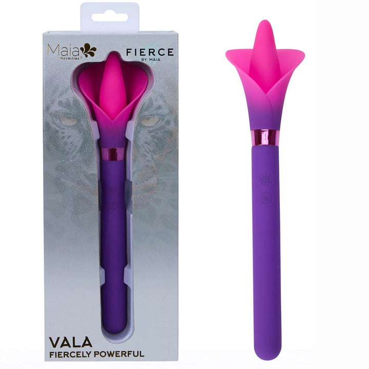 Maia VALA - Purple - Purple/Pink 22.2 cm USB Rechargeable Flower Vibrator – Sex toys NZ by Naughtyhut. Discreet delivery nationwide.