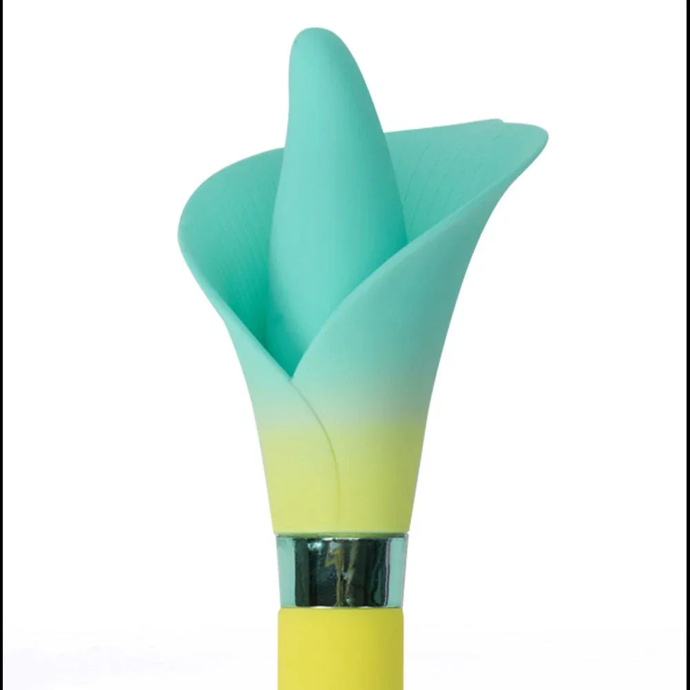 Maia Vala flower vibrator, close-up of the green calla lily petal head