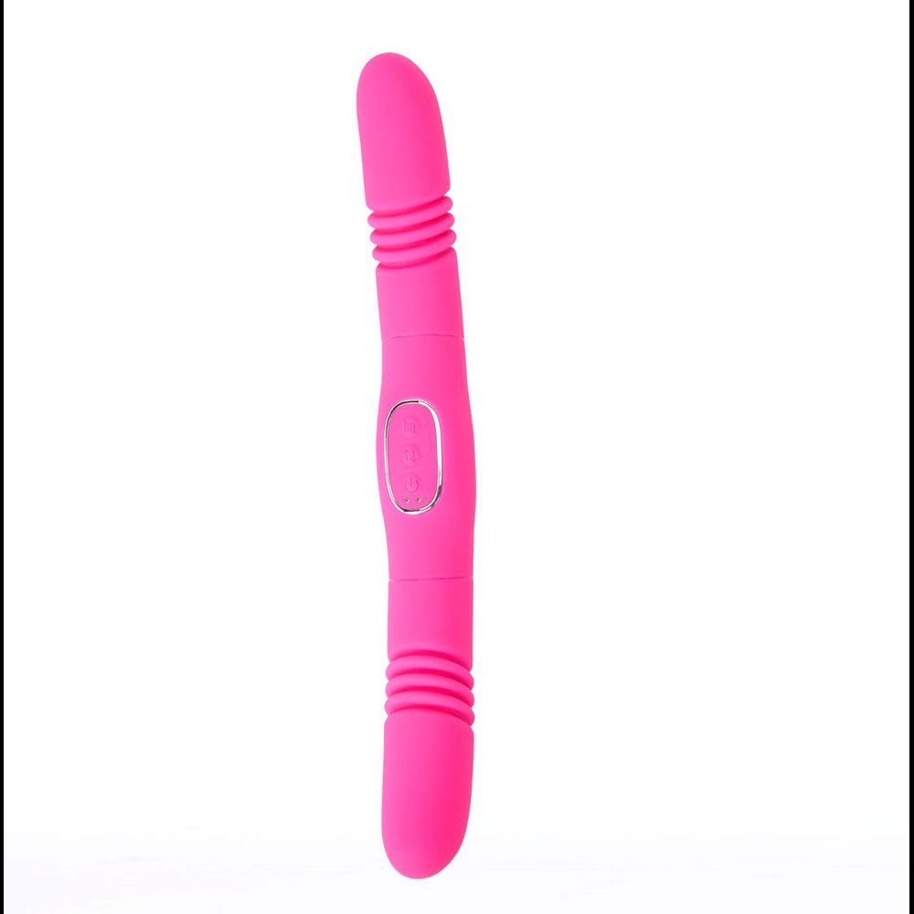Maia ZENA - Pink - Pink 35.5 cm USB Rechargeable Dual Thrusting Double Ended Vibrator – Sex toys NZ by Naughtyhut. Discreet delivery nationwide.