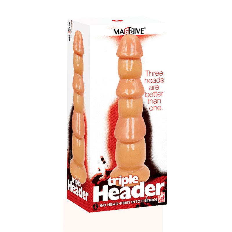 Massive Triple Header - Flesh 3 Dick Head Dildo – Sex toys NZ by Naughtyhut. Discreet delivery nationwide.