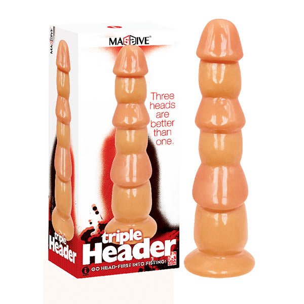 Buy Massive Triple Header - Flesh 3 Dick Head Dildo – Naughtyhut NZ sex toys online. Discreet delivery & top brands.