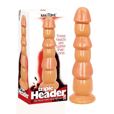 Buy Massive Triple Header - Flesh 3 Dick Head Dildo – Naughtyhut NZ sex toys online. Discreet delivery & top brands.
