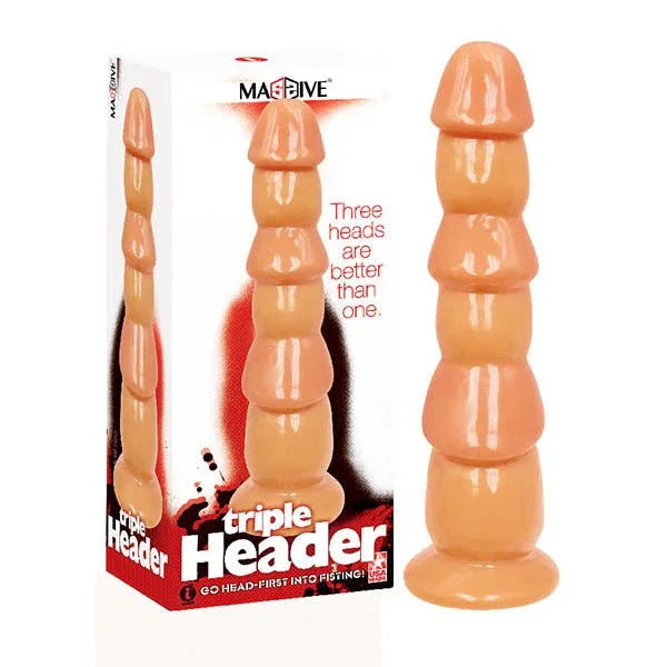 Massive Triple Header - Flesh 3 Dick Head Dildo – Sex toys NZ by Naughtyhut. Discreet delivery nationwide.