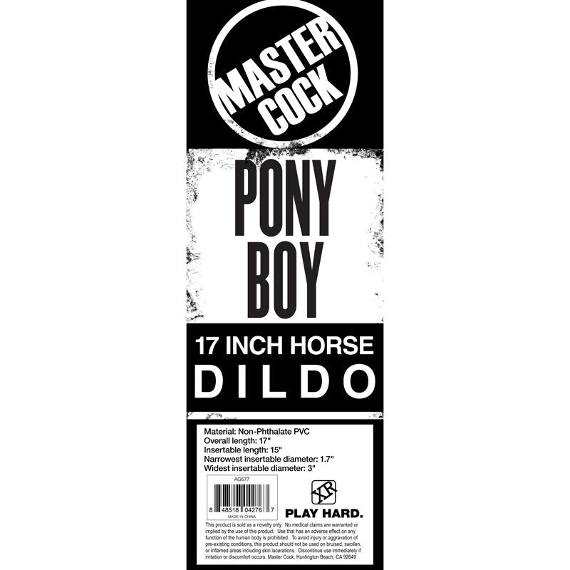 Buy Master Cock Pony Boy - Black 43 cm (17'') Horse Dong – Naughtyhut NZ sex toys online. Discreet delivery & top brands.