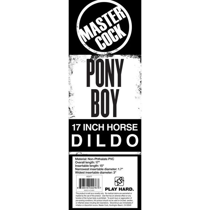 Master Cock Pony Boy - Black 43 cm (17'') Horse Dong – Sex toys NZ by Naughtyhut. Discreet delivery nationwide.