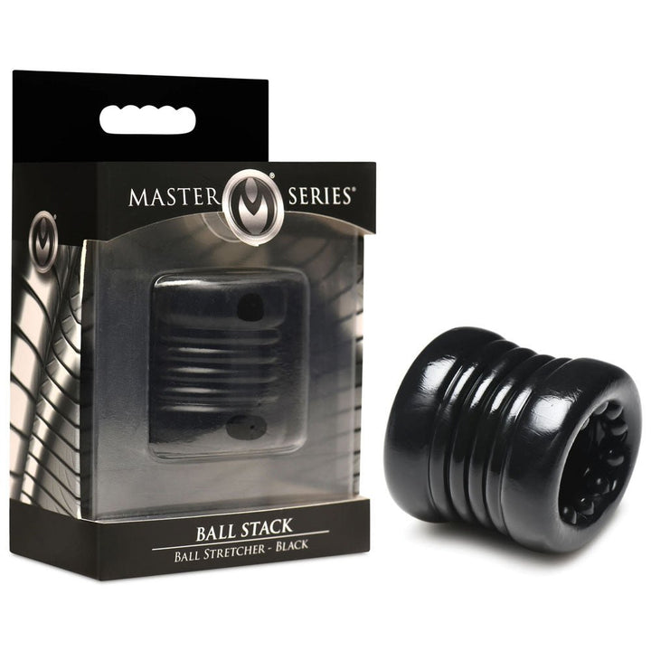 Master Series Ball Stack Ball Stretcher - Black - Black Ball Stretcher – Sex toys NZ by Naughtyhut. Discreet delivery nationwide.