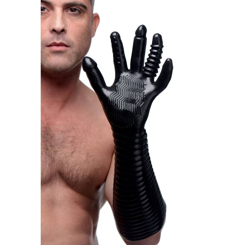 Buy Master Series Pleasure Fister - Black Textured Fisting Glove – Naughtyhut NZ sex toys online. Discreet delivery & top brands.