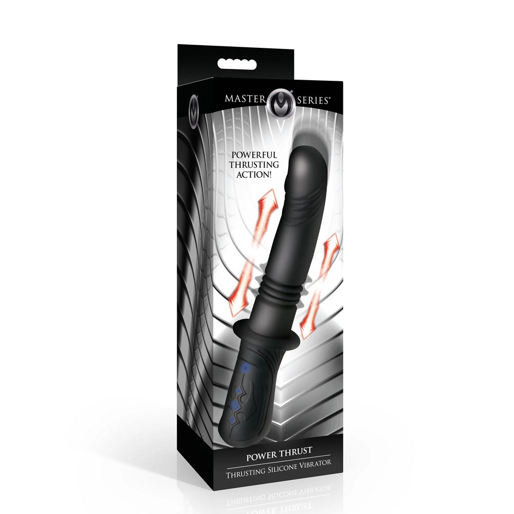 Buy Master Series Power Thrust - Black 26.4 cm USB Rechargeable Thrusting Vibrator – Naughtyhut NZ sex toys online. Discreet delivery & top brands.