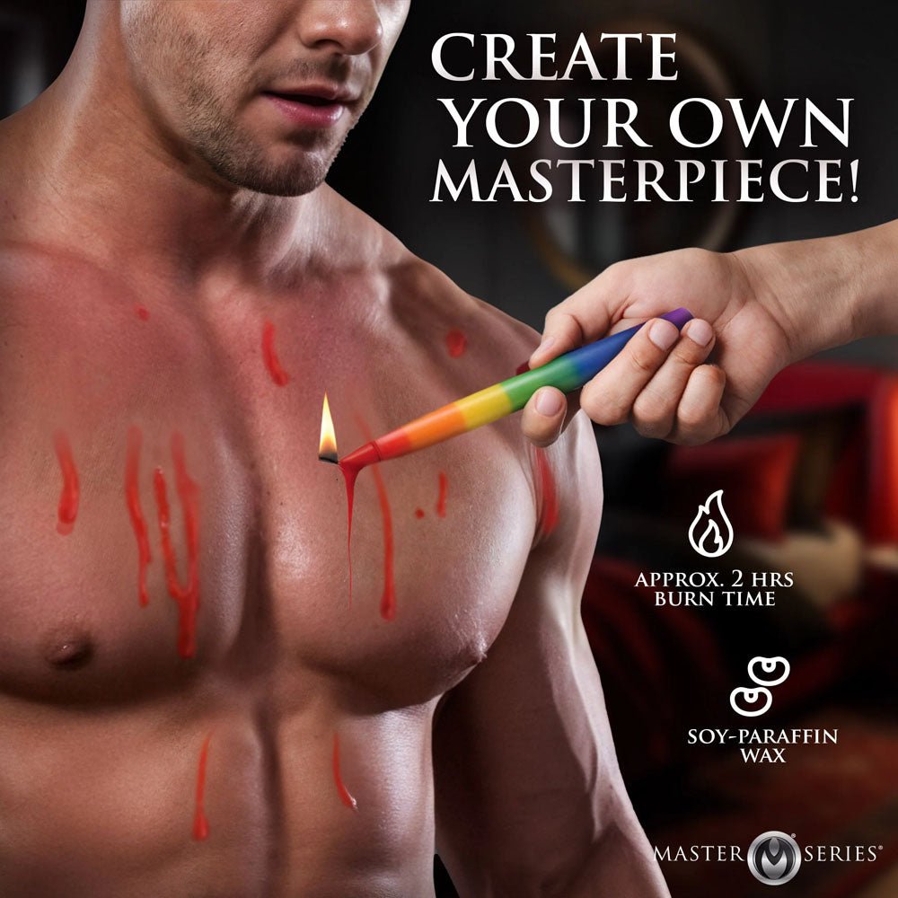 Buy Master Series Pride Candles - Rainbow Drip Candles - Set of 3 – Naughtyhut NZ sex toys online. Discreet delivery & top brands.