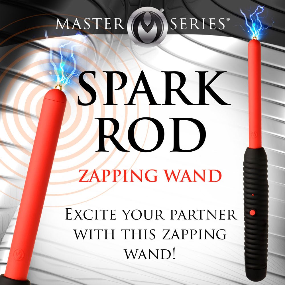 Buy Master Series Spark Rod - Black/Red Zapping e - Wand – Naughtyhut NZ sex toys online. Discreet delivery & top brands.