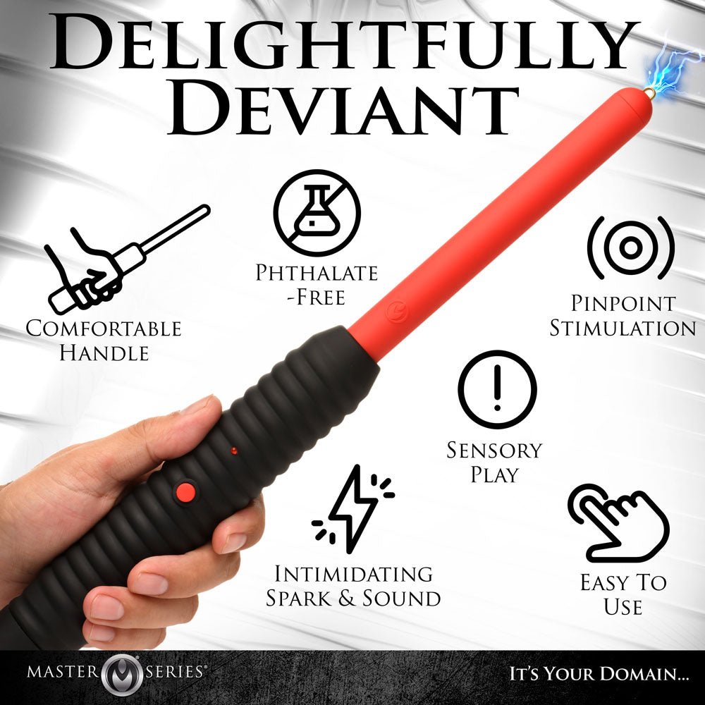 Buy Master Series Spark Rod - Black/Red Zapping e - Wand – Naughtyhut NZ sex toys online. Discreet delivery & top brands.