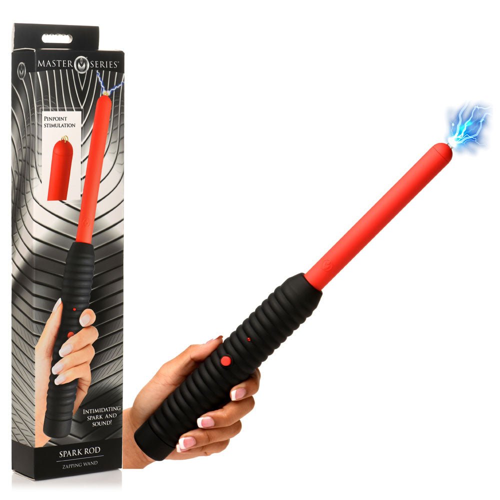 Buy Master Series Spark Rod - Black/Red Zapping e - Wand – Naughtyhut NZ sex toys online. Discreet delivery & top brands.