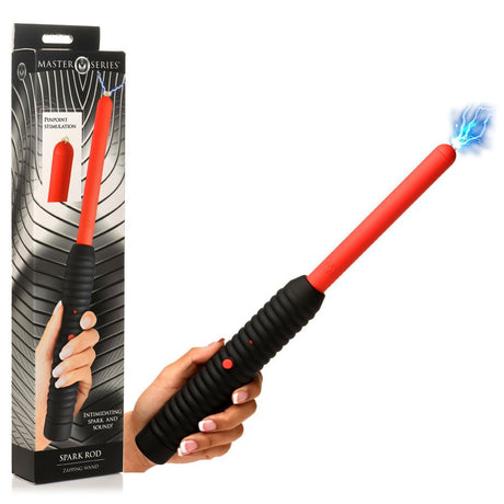 Buy Master Series Spark Rod - Black/Red Zapping e - Wand – Naughtyhut NZ sex toys online. Discreet delivery & top brands.
