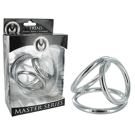 Buy Master Series The Triad - Metal Chamber Cock and Ball Ring – Naughtyhut NZ sex toys online. Discreet delivery & top brands.