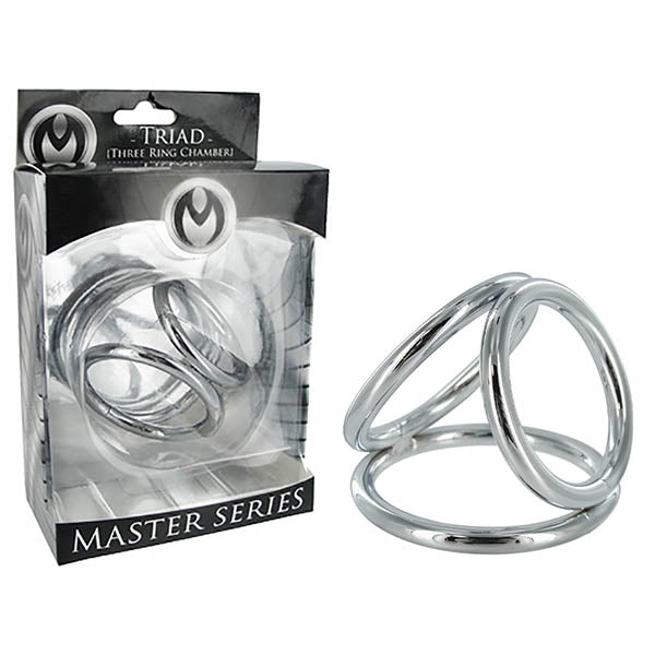 Buy Master Series The Triad - Metal Chamber Cock and Ball Ring – Naughtyhut NZ sex toys online. Discreet delivery & top brands.