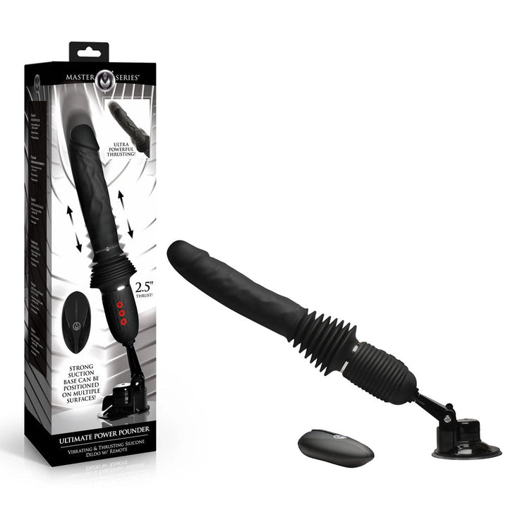 Master Series Ultimate Power Pounder - Black 30 cm USB Rechargeable Thrusting Vibrator – Sex toys NZ by Naughtyhut. Discreet delivery nationwide.