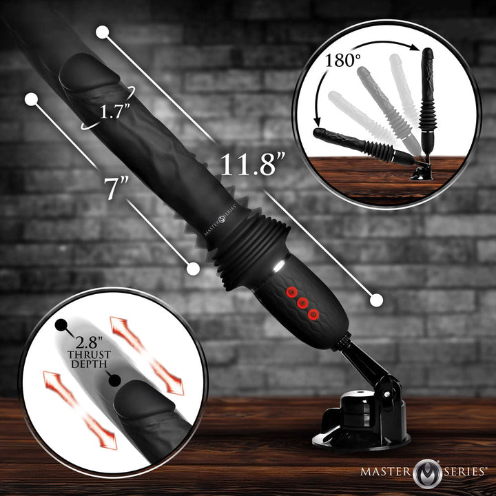 Master Series Ultimate Power Pounder - Black 30 cm USB Rechargeable Thrusting Vibrator – Sex toys NZ by Naughtyhut. Discreet delivery nationwide.