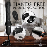 Buy Master Series Ultimate Power Pounder - Black 30 cm USB Rechargeable Thrusting Vibrator – Naughtyhut NZ sex toys online. Discreet delivery & top brands.
