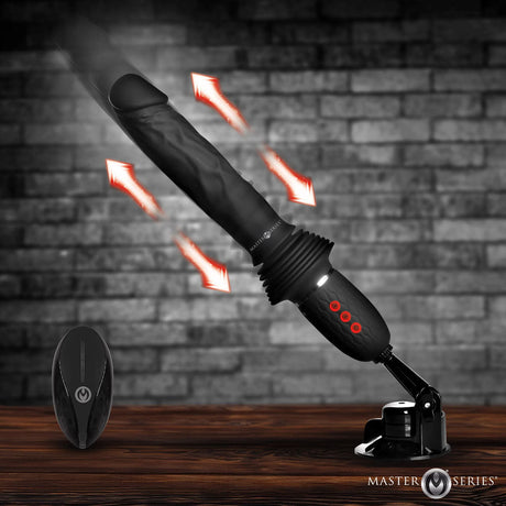 Buy Master Series Ultimate Power Pounder - Black 30 cm USB Rechargeable Thrusting Vibrator – Naughtyhut NZ sex toys online. Discreet delivery & top brands.
